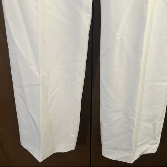 dressbarn White Wide Leg Pants Coastal Office Business Casual Vacation Sz 4 - Picture 4 of 9